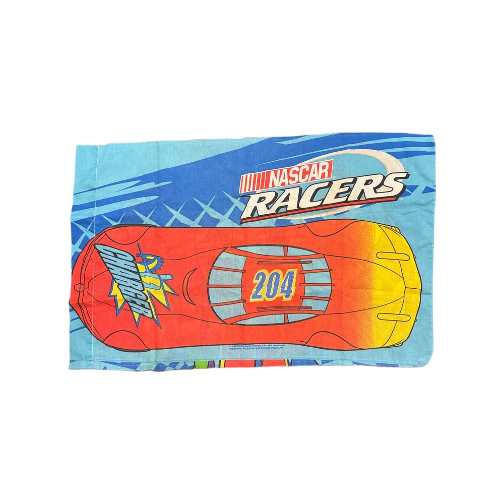 NASCAR Racers Reversible Pillowcase Kids Cartoon Car‎ Racing 2000s